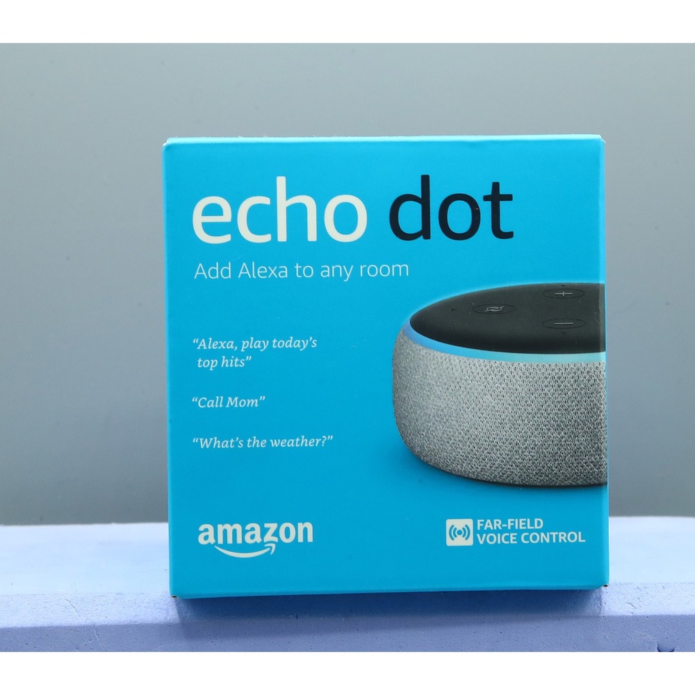 Amazon Echo Dot 3rd Gen Smart Speaker Heather Gray Fabric Alexa Voice Control